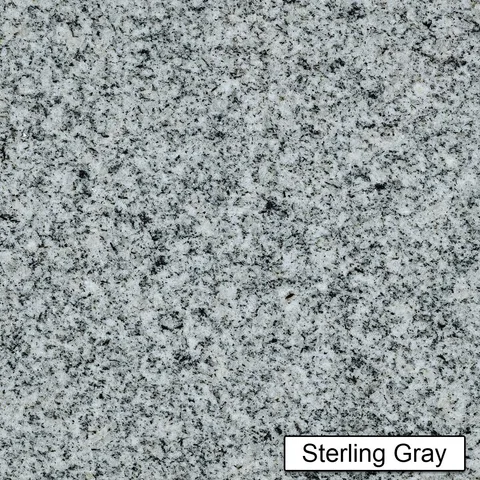 Sterling Gray Granite, producer-labelled polished sample.